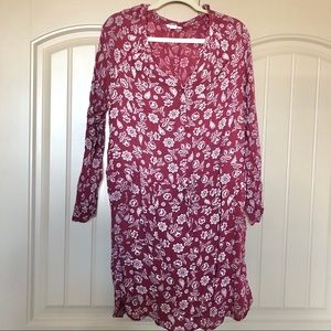 Caslon Crimson Dress with Floral Paisley Print
